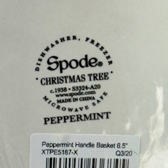 Spode Christmas Tree Peppermint Handle Basket 6.5 in Candy‎ Dish S3324-A20 - Picture 11 of 12